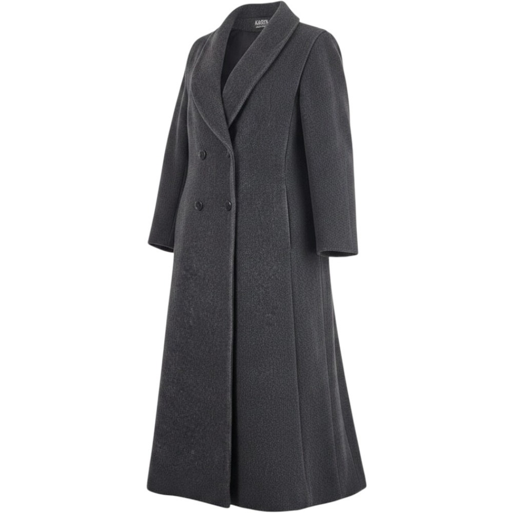 Vintage Karen Wool Cashmere Women's L Black Heavyweight Lined Coat USA Made EUC